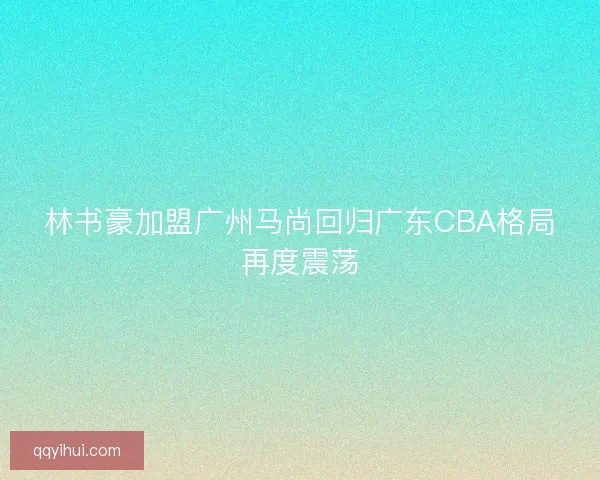 林书豪加盟广州马尚回归广东CBA格局再度震荡